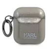 Custodia Karl Lagerfeld KLA2UKHGK per AirPods 1/2 nero glitter testa di Karl
