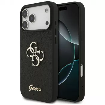 Custodia GUESS Fixed Glitter Big 4G per iPhone 18 Pro Max / 17 Pro Max - nero