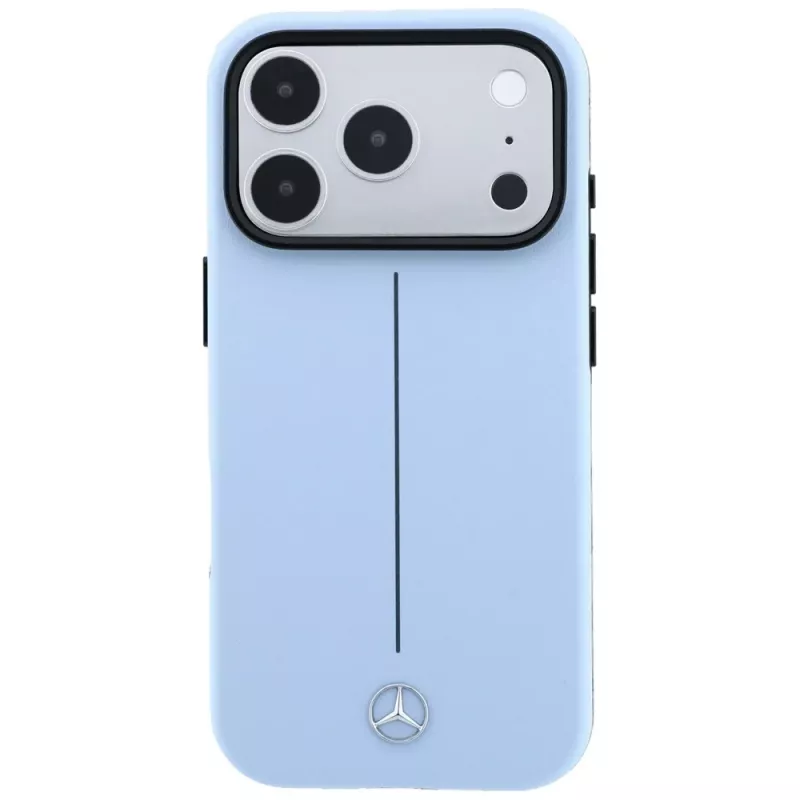 Custodia MagSafe Mercedes Leder Semi Wrap Iconic Line per iPhone 18 Pro / 17 Pro - blu