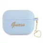 Custodia Guess GUAPLSCHSB per AirPods Pro blu silicone charm Heart Collection