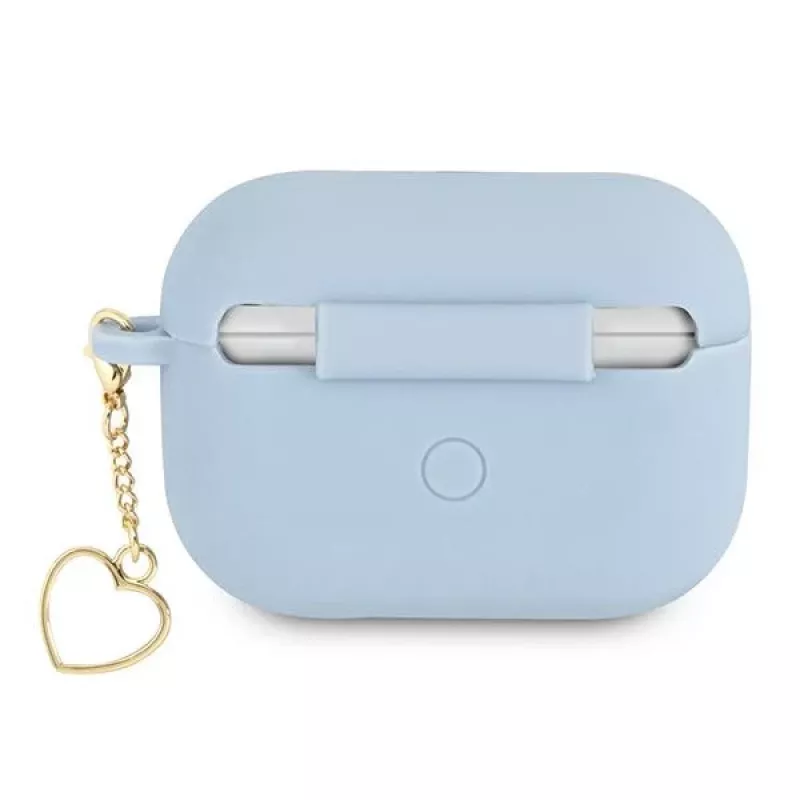 Custodia Guess GUAPLSCHSB per AirPods Pro blu silicone charm Heart Collection