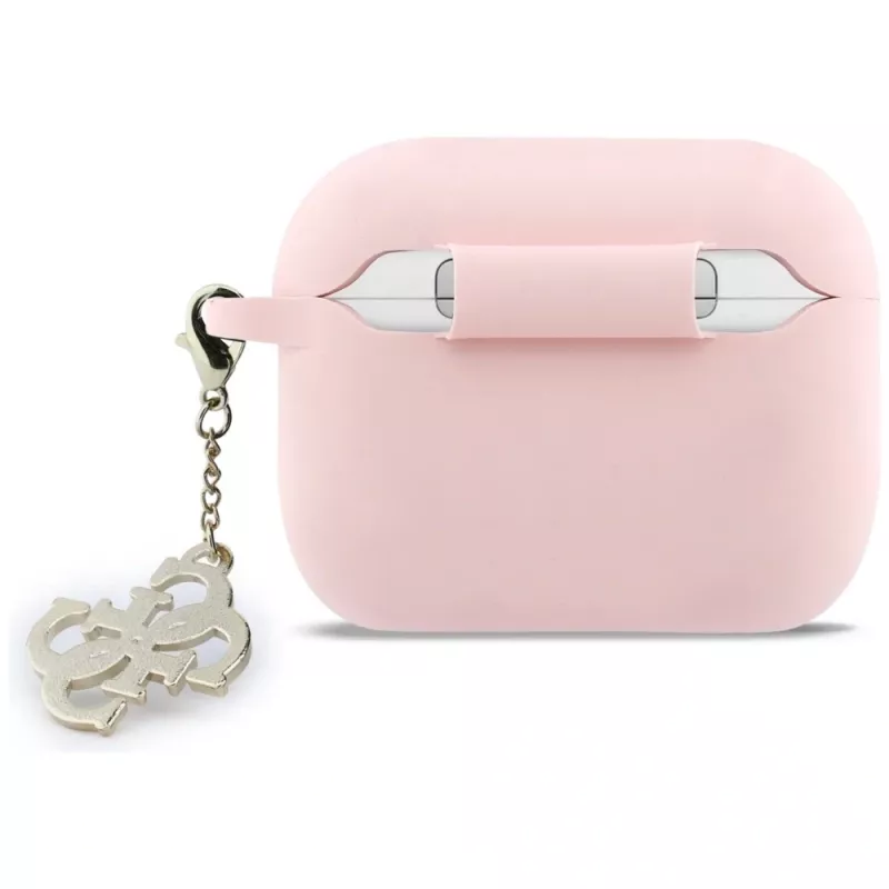 GUESS Custodia in silicone 4G Charm per AirPods Pro 3, Rosa