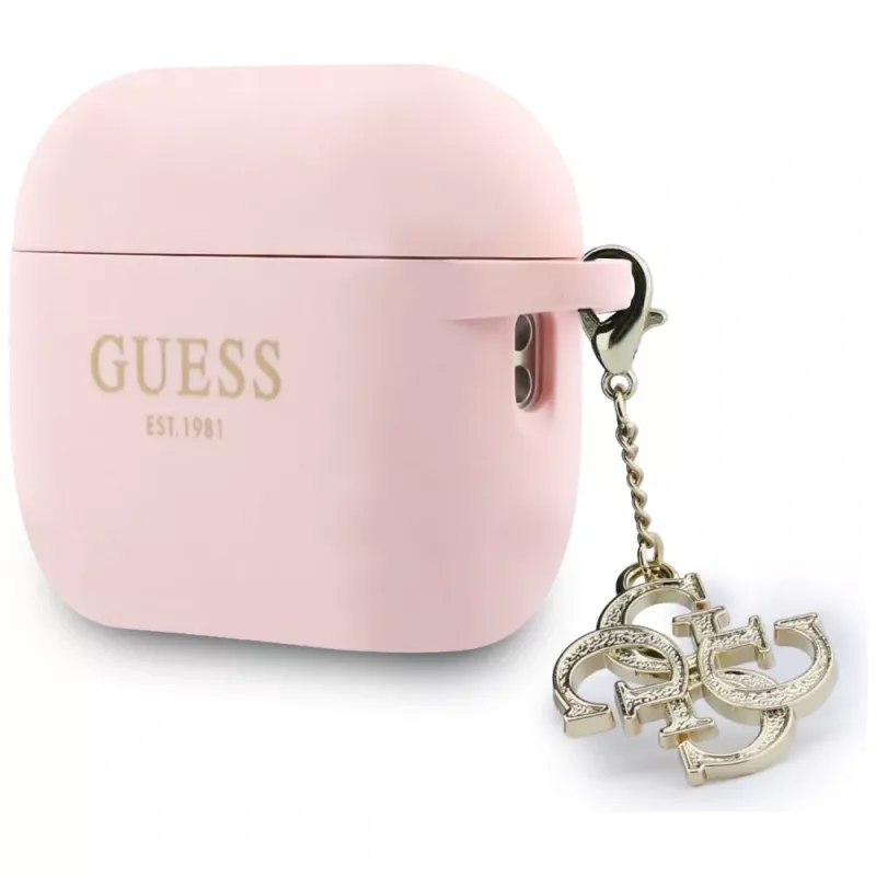 GUESS Custodia in silicone 4G Charm per AirPods Pro 3, Rosa