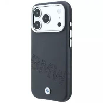 Custodia MagSafe BMW Sign Inclined Deboss Letters per iPhone 18 Pro / 17 Pro - grigio