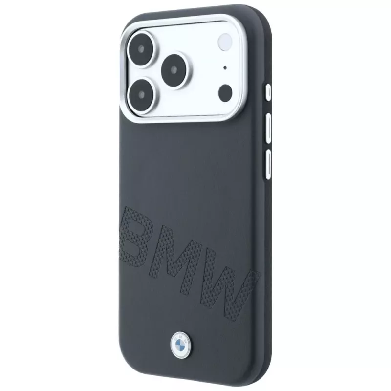 Custodia MagSafe BMW Sign Inclined Deboss Letters per iPhone 18 Pro / 17 Pro - grigio