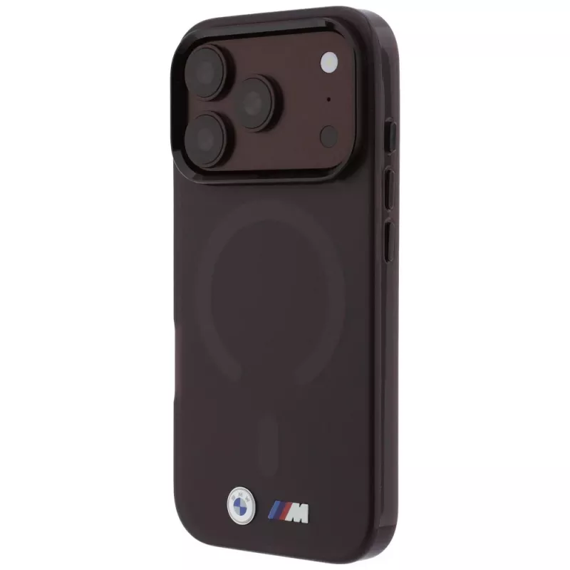 Custodia MagSafe BMW M IML Frosted Metal Logo & Trims per iPhone 18 Pro / 17 Pro - bordeaux