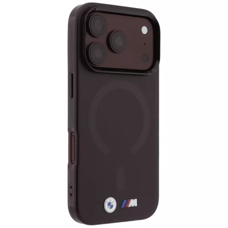 Custodia MagSafe BMW M IML Frosted Metal Logo & Trims per iPhone 18 Pro / 17 Pro - bordeaux
