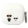 Custodia Karl Lagerfeld KLACA3SILKCW per AirPods 3 in silicone bianco Karl & Choupette