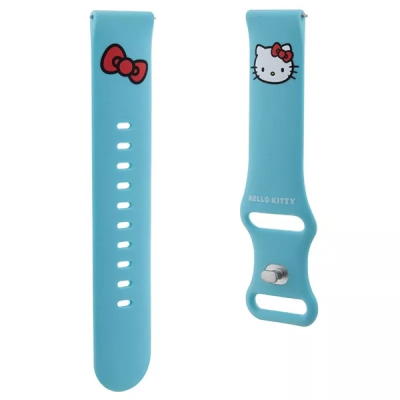 Hello Kitty Cinturino universale in silicone HKUWMSCHBLB, Kitty Head, Blu, 20mm