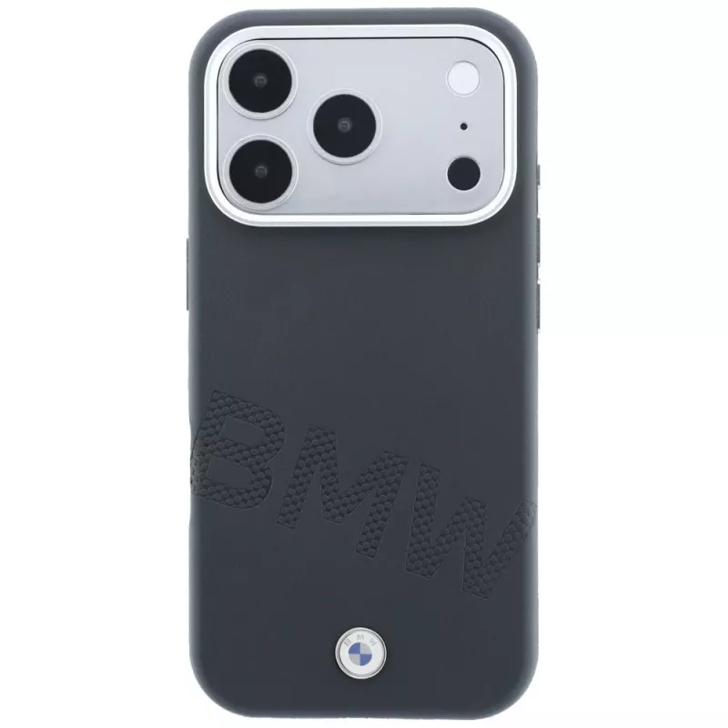 Custodia MagSafe BMW Sign Inclined Deboss Letters per iPhone 18 Pro Max / 17 Pro Max - grigio