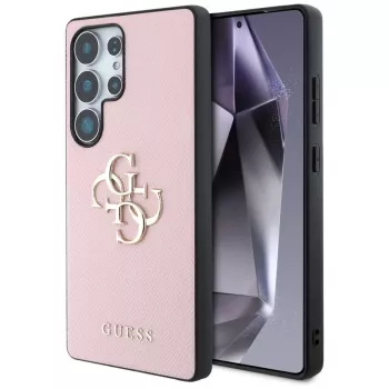 Custodia GUESS Grained Big 4G Logo Small Classic Logo per Samsung Galaxy S25 Ultra - rosa