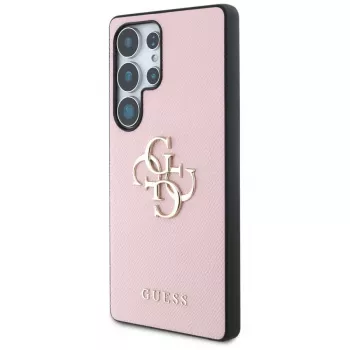 Custodia GUESS Grained Big 4G Logo Small Classic Logo per Samsung Galaxy S25 Ultra - rosa
