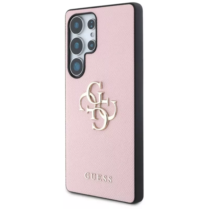 Custodia GUESS Grained Big 4G Logo Small Classic Logo per Samsung Galaxy S25 Ultra - rosa