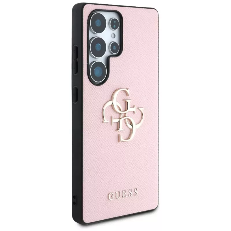 Custodia GUESS Grained Big 4G Logo Small Classic Logo per Samsung Galaxy S25 Ultra - rosa
