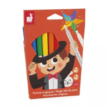 Pennarelli in feltro a cambio colore Janod Magic, 10 colori