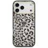Custodia MagSafe GUESS IML Leopard Glitter Triangle Logo per iPhone 18 Pro Max / 17 Pro Max - nero