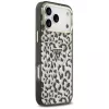 Custodia MagSafe GUESS IML Leopard Glitter Triangle Logo per iPhone 18 Pro Max / 17 Pro Max - nero
