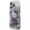 Custodia rigida Hello Kitty HKHCP15XHDGPHT per iPhone 15 Pro Max 6,7 pollici bianca IML Kitty On Bricks Graffiti