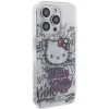 Custodia rigida Hello Kitty HKHCP15XHDGPHT per iPhone 15 Pro Max 6,7 pollici bianca IML Kitty On Bricks Graffiti