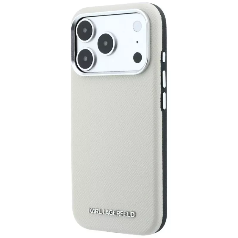 Custodia MagSafe Karl Lagerfeld con logo allungato in grana per iPhone 18 Pro / 17 Pro - beige