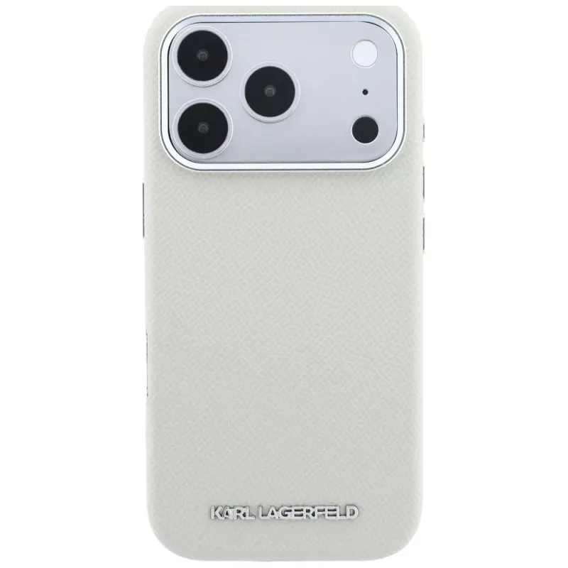 Custodia MagSafe Karl Lagerfeld con logo allungato in grana per iPhone 18 Pro / 17 Pro - beige