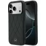 Custodia MagSafe Mercedes-Benz in pelle Crossed Lines per iPhone 18 Pro / 17 Pro - nero