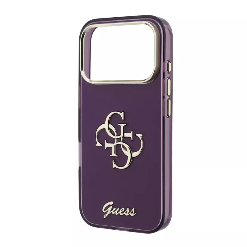 Custodia posteriore GUESS 4G Script Metal per Apple iPhone 18 Pro / 17 Pro - bordeaux