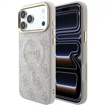 Custodia MagSafe GUESS Embossed 4G Classic per iPhone 17 Pro / 18 Pro - rosa