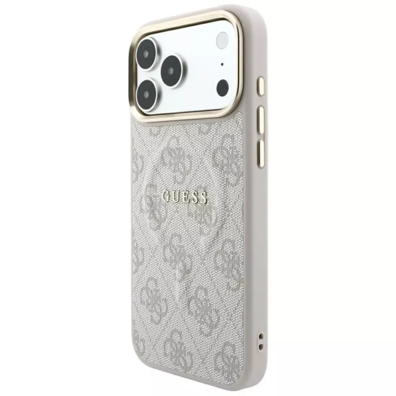 Custodia MagSafe GUESS Embossed 4G Classic per iPhone 17 Pro / 18 Pro - rosa