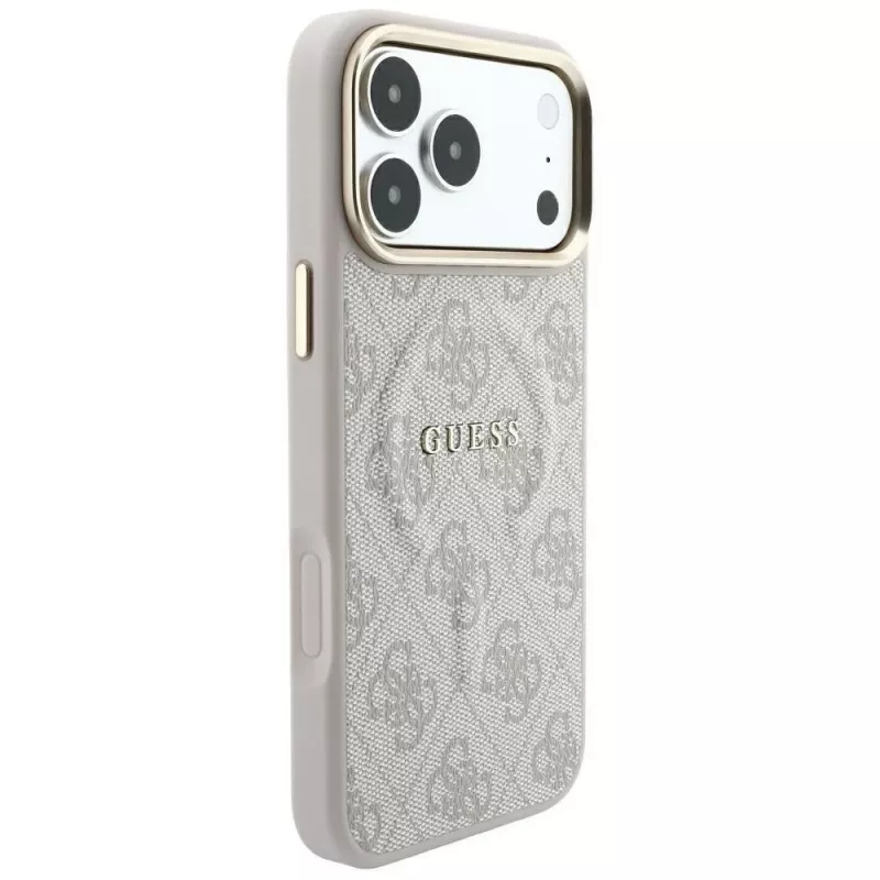 Custodia MagSafe GUESS Embossed 4G Classic per iPhone 17 Pro / 18 Pro - rosa