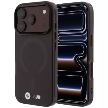 Custodia MagSafe BMW M IML Frosted Metal Logo & Trims per iPhone 18 Pro Max / 17 Pro Max - bordeaux