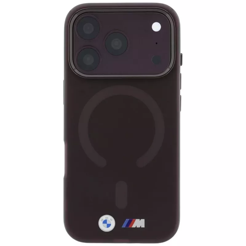 Custodia MagSafe BMW M IML Frosted Metal Logo & Trims per iPhone 18 Pro Max / 17 Pro Max - bordeaux