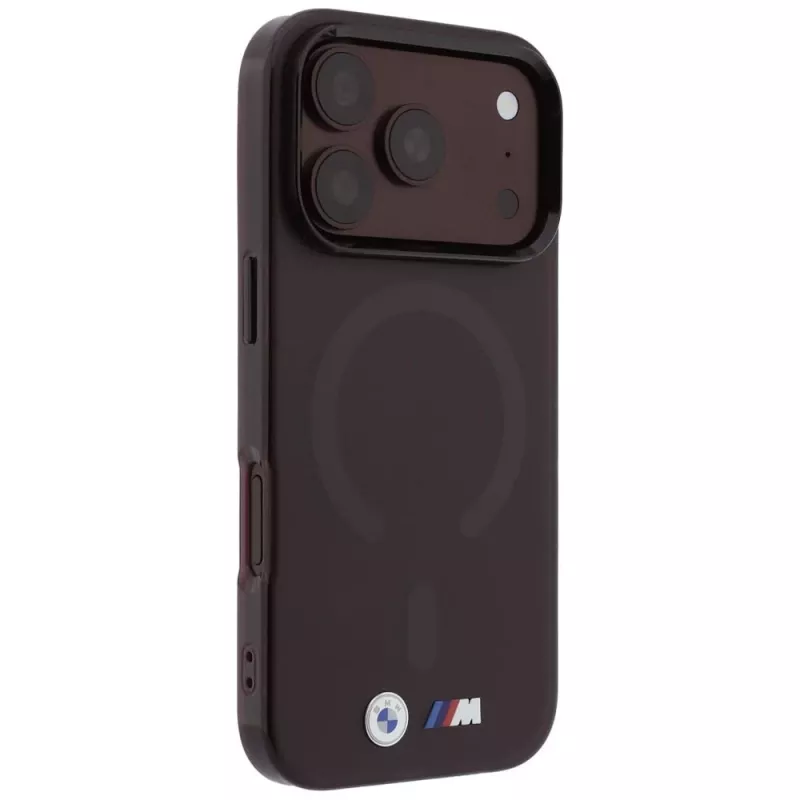 Custodia MagSafe BMW M IML Frosted Metal Logo & Trims per iPhone 18 Pro Max / 17 Pro Max - bordeaux