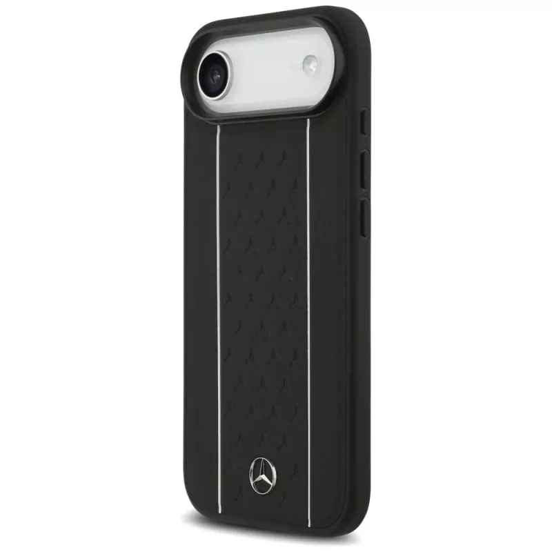 Mercedes-Benz Custodia MagSafe in pelle con motivo a stelle e strisce per iPhone Air, Nero