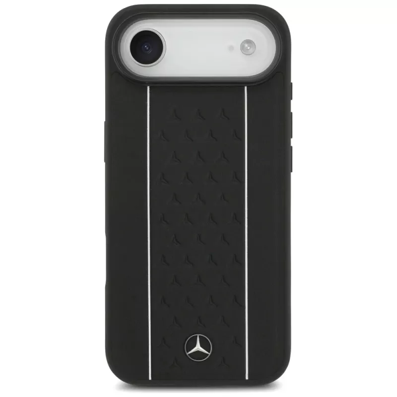 Mercedes-Benz Custodia MagSafe in pelle con motivo a stelle e strisce per iPhone Air, Nero