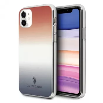 U.S. POLO ASSN. Custodia per iPhone 11 con motivo sfumato rosso e blu collezione