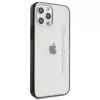 AMG AMHCP12LAESLBK Custodia rigida trasparente per iPhone 12 Pro Max con cornice nera laccata metallizzata