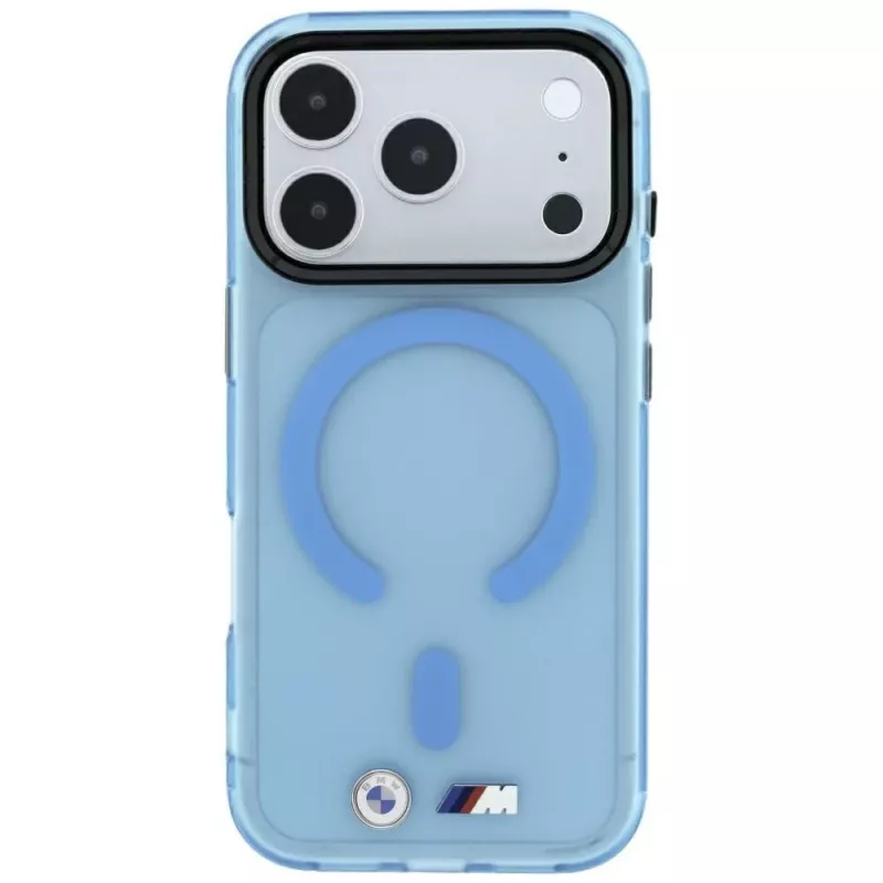 BMW M Custodia IML Frosted con logo in metallo e MagSafe per iPhone 18 Pro Max / 17 Pro Max - Blu