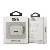Karl Lagerfeld KLA3UKHGS Custodia per AirPods 3 argento glitter testa di Karl