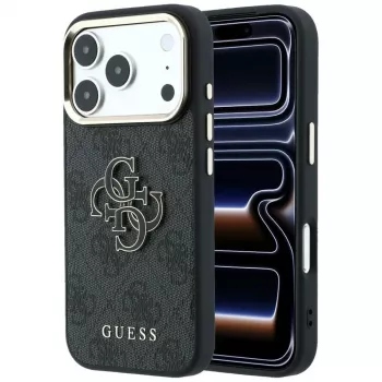 GUESS Custodia 4G e Big Resin Logo per iPhone 17 Pro Max / 18 Pro Max - Nero