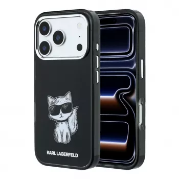 Karl Lagerfeld Custodia MagSafe IML Choupette Body Sketch Print per iPhone 18 Pro Max / 17 Pro Max - Nero