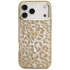GUESS Custodia MagSafe IML Leopard Glitter Triangle Logo per iPhone 18 Pro Max / 17 Pro Max - Marrone