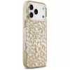 GUESS Custodia MagSafe IML Leopard Glitter Triangle Logo per iPhone 18 Pro Max / 17 Pro Max - Marrone
