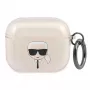 Karl Lagerfeld KLA3UKHGD Custodia per AirPods 3 glitter oro testa di Karl