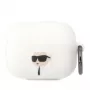 Karl Lagerfeld KLAPRUNIKH Custodia per AirPods Pro bianca in silicone Karl Head 3D