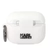Karl Lagerfeld KLAPRUNIKH Custodia per AirPods Pro bianca in silicone Karl Head 3D