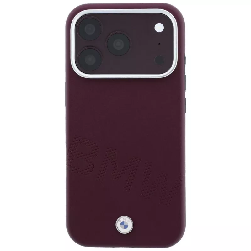 BMW Custodia MagSafe Sign Inclined Deboss Letters per iPhone 18 Pro Max / 17 Pro Max - Bordeaux