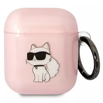 Karl Lagerfeld Custodia per AirPods 1/2 Ikonik Choupette rosa
