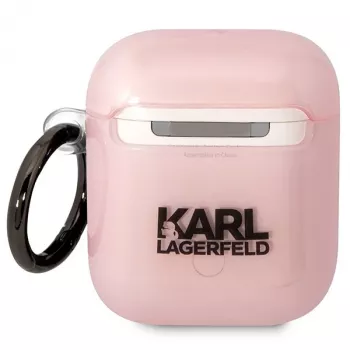 Karl Lagerfeld Custodia per AirPods 1/2 Ikonik Choupette rosa