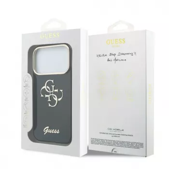 GUESS Custodia IML 4G Script Metal per iPhone 18 Pro / 17 Pro - Nero